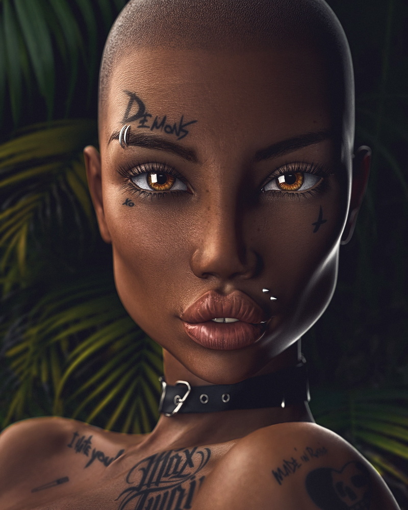 human face, human body part, beautiful woman, portrait, front view, adult, Max Twain, one person, serious, tattoo, beauty, young adult, looking at camera