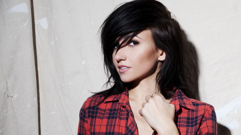 young adult, plaid, contemplation, face, portrait, plaid shirt, real people, hair, front view, concrete, black hair, beauty, Valerie Poxleitner, beautiful woman
