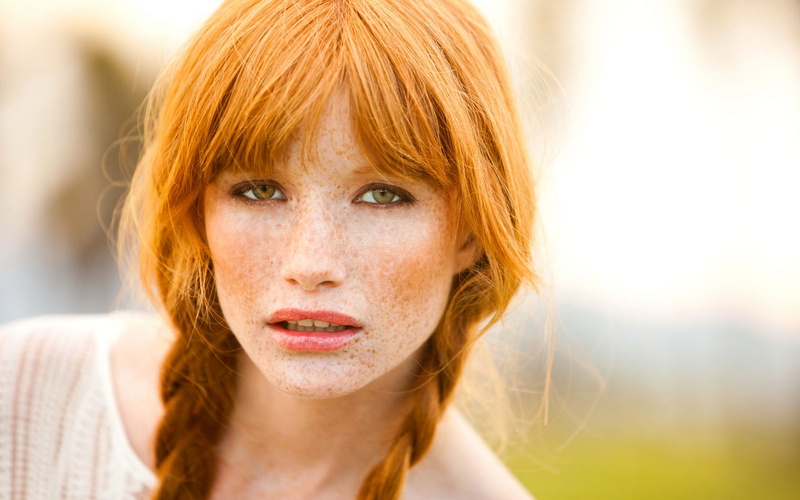 dye, face, s, women, woman, freckles, hair, blonde, brown, 720P