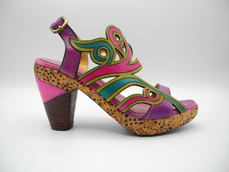Shoes, copy space, pink color, animal representation, purple, single object, 2K, representation, Sandals, craft, studio shot, ornate, still life, motley