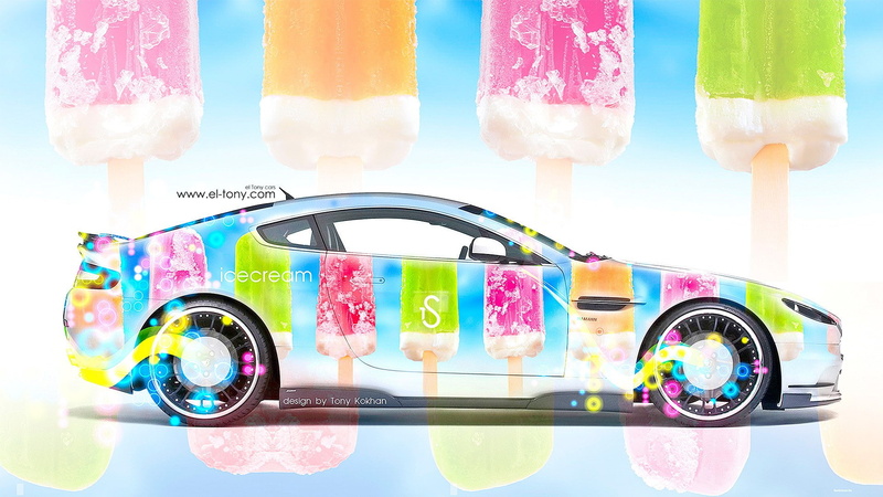 large group of objects, brush, table, car, watercolor paints, close-up, sweet food, variation, no people, multi colored, choice, in a row, still life, digital art
