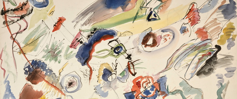 pencil drawing, 8K, painting, Wassily Kandinsky, paper, watercolor, ink