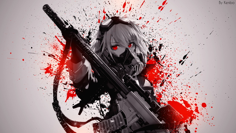 anime, paint splatter, 1080P, splatter