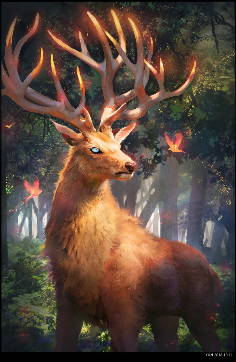 creature, digital, 2K, artwork, Yakun Wang, fantasy art, concept art