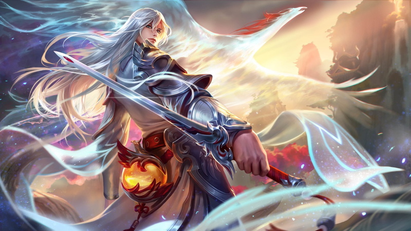 1080P, White Hair, King of Glory, Video Game, Fantasy, Sword, Warrior