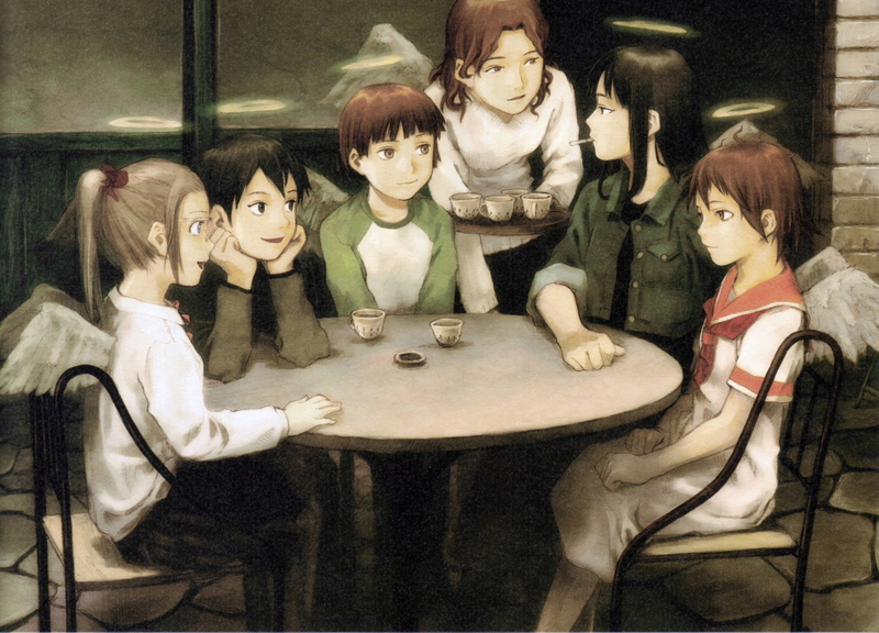 angel, Haibane Renmei, mannequin, group of women, music, social gathering, architecture, mirror, hairstyle, arts culture and entertainment, retail, fashion