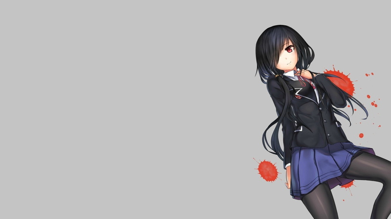 Anime, flower, indoors, young women, female, Girl, standing, Red Eyes, haired, three quarter length, flowering plant, lifestyles, clothing, 1080P, Date A Live