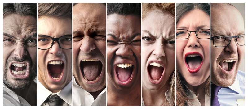 4K, face, men, open mouth, anger, collage, women