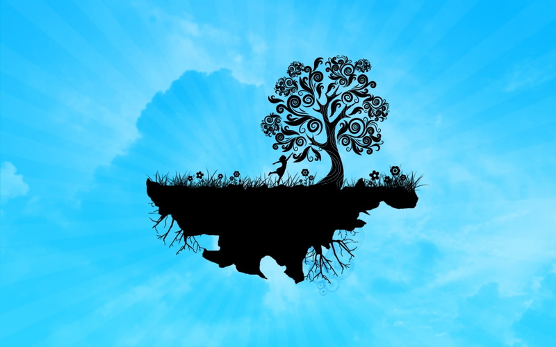 outdoors, animal, cloud - sky, water, tree, art and craft, mood, no people, day, cultures, illustraiton, low angle view, summer, silhouette, backgrounds