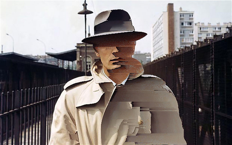 one person, Le Samourai, adult, outdoors, built structure, building exterior, architecture, Jean-Pierre Melville, Alain Delon, cool attitude, contemplation