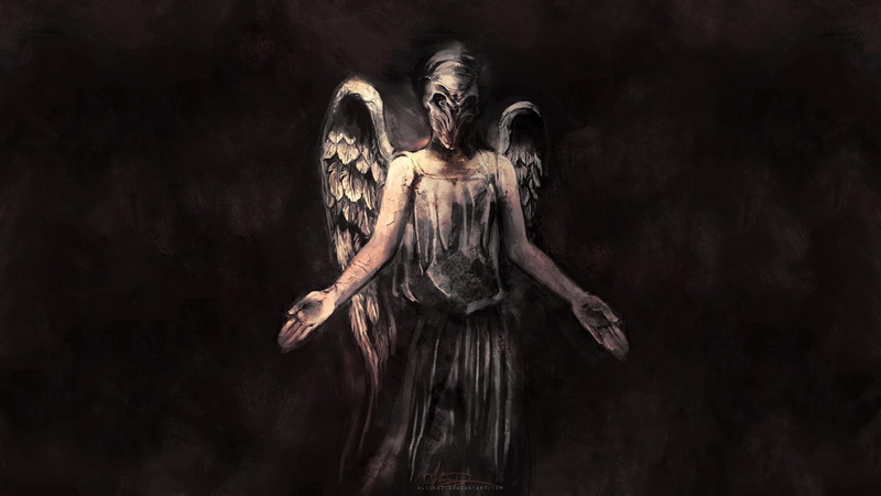 spooky, silence, adventure, 1080P, horror, dark, scary, art, doctor, fantasy, series, futuristic, fallen, who, sci-fi, bbc, evil, angels, wings, drama