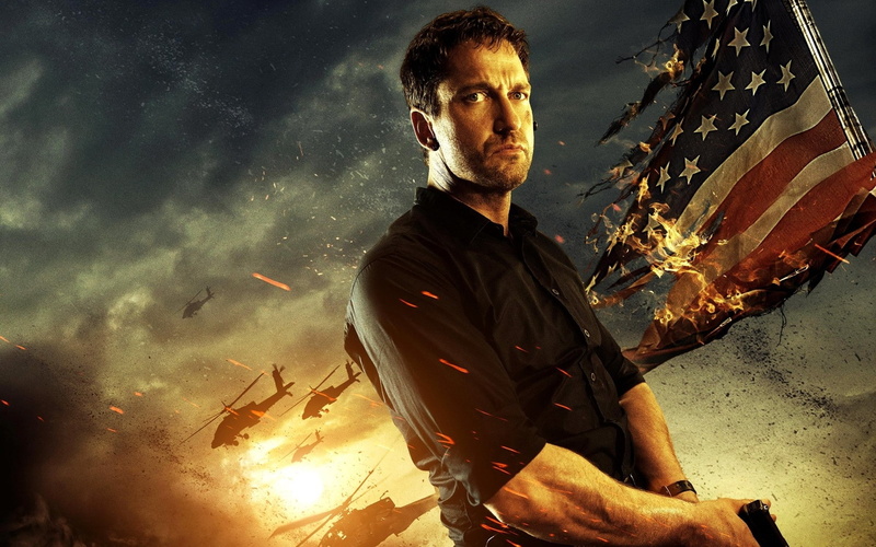 Fall of Olympus, fallen, Olympus Has Fallen, acter, 1080P, flag, olympus, helicopters, Movie, Gerard Butler