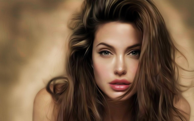 angelina jolie, angelina, blonde, jolie, artistic, drawing, 1080P, hair, woman, 1920x1200
