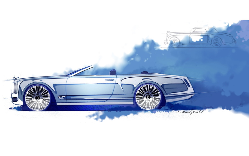 sketch, cars, hd, drawing, mulsanne, bentley, 2K