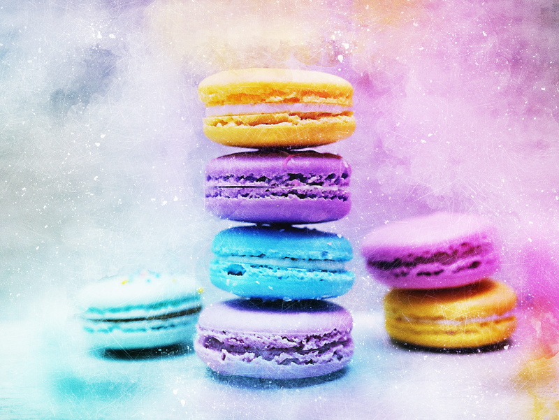 sweet, vintage, group of objects, artistic, macaroons, studio shot, t-shirt, food, close-up, indulgence, paint splatter, design, no people, baked, assorted