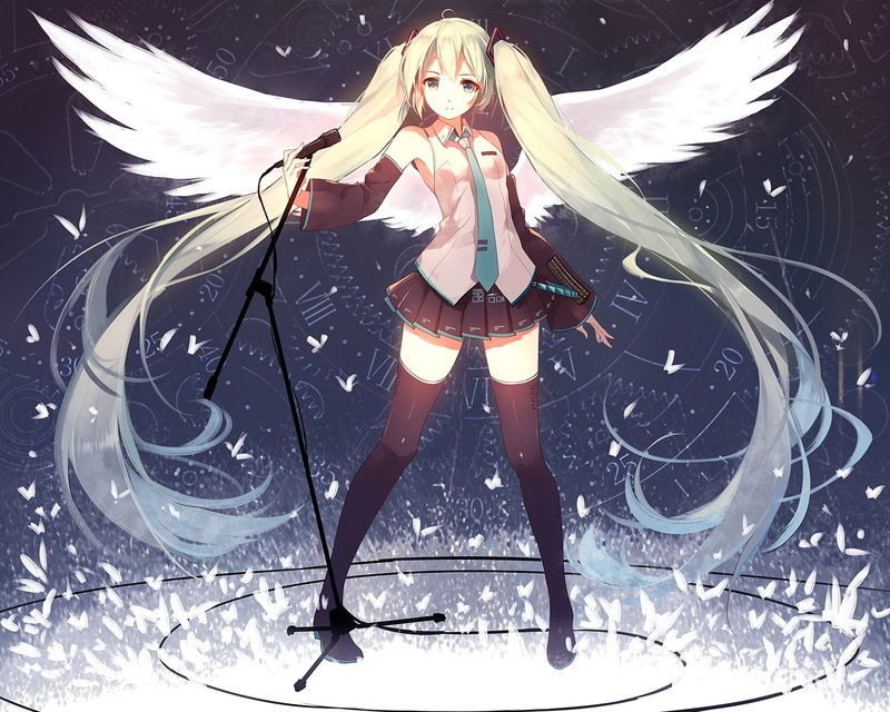 Music, casual clothing, fashion, illuminated, Blue Eyes, lifestyles, Skirt, one person, Hatsune Miku, front view, looking at camera, digital composite