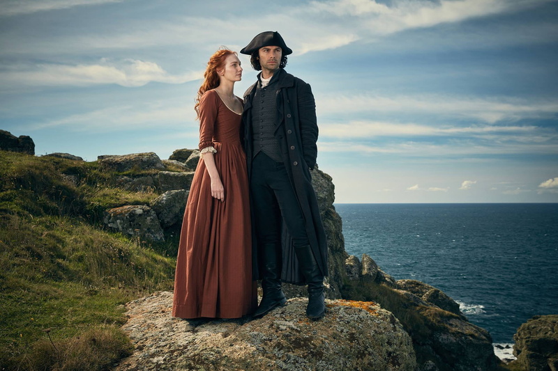 Poldark , rock, water, real people, beauty in nature, demelza, standing, togetherness, couple - relationship, outdoors, adult, positive emotion, 1080P