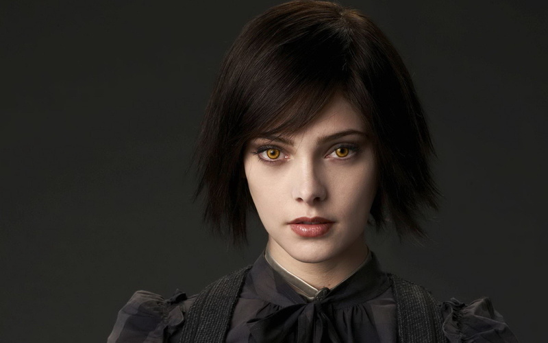 simple, cullen, 2K, brunettes, women, yellow, actress, ashley, eyes, greene, twilight, alice, background