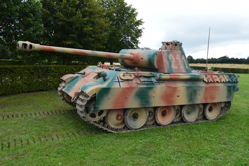 no people, explosive, armored tank, war, 5K, land, grass, day, mode of transportation, field, obsolete, weapon, plant, land vehicle, panther, tree, metal