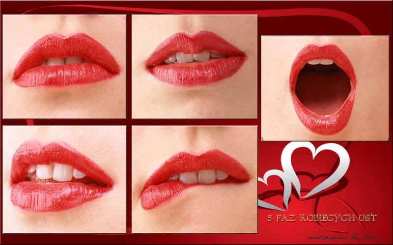 3d and abstract, s, women, five, red, heart, colour, teeth, phases, mouth, lipstick, 1080P