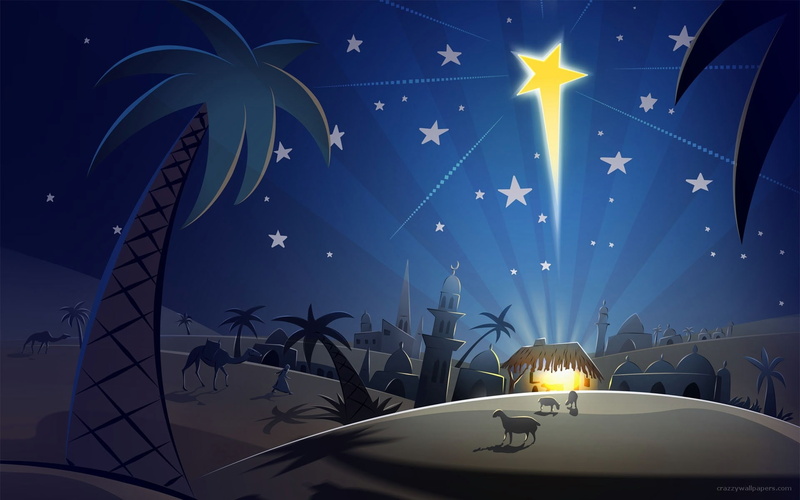 1080P, navidad, palmera, estrella, belen