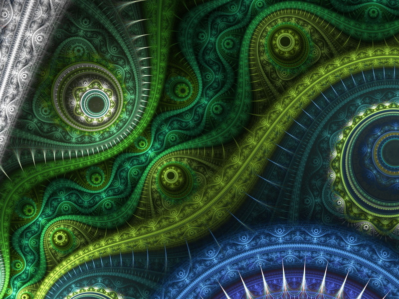 abstracto, fractal, azul, 720P, verde