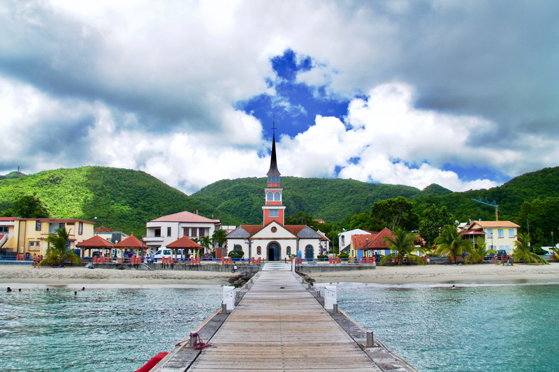 beach, water, tree, sky, sea, mountain, built structure, 4K, martinique, travel destinations, religion, les anses-darlet, architecture, the way forward