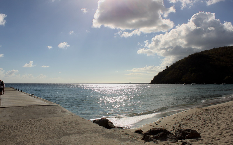 cloud - sky, day, beach, horizon over water, nature, sand, coastline, rock - object, caribbean sea, tranquility, horizon, beauty in nature, water, sky