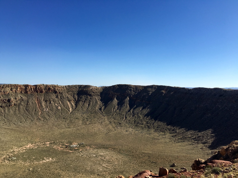 rock - object, no people, Arizona, clear sky, mountain, outdoors, desert, scenics - nature, sky, Crater, beauty in nature, arid climate, geology, rock