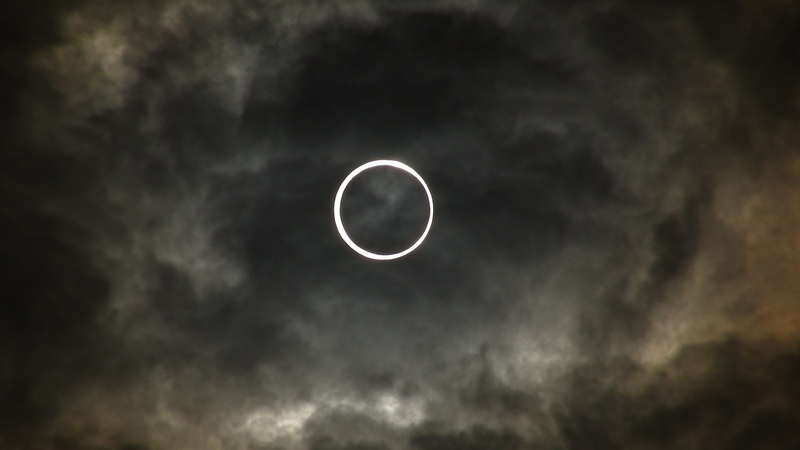 4K, clouds, solar eclipse