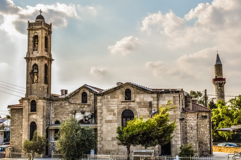 outdoors, place of worship, spire, islam, christianity, history, belief, church, the past, spirituality, no people, sky, built structure, cyprus, architecture