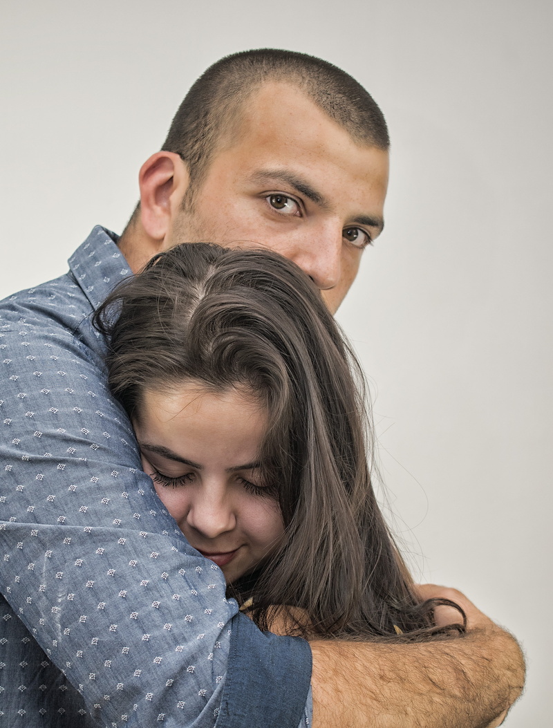 romance, contact, lovers, a couple of, indoors, positive emotion, happiness, front view, studio shot, togetherness, portrait, mid adult men, emotion, 4K