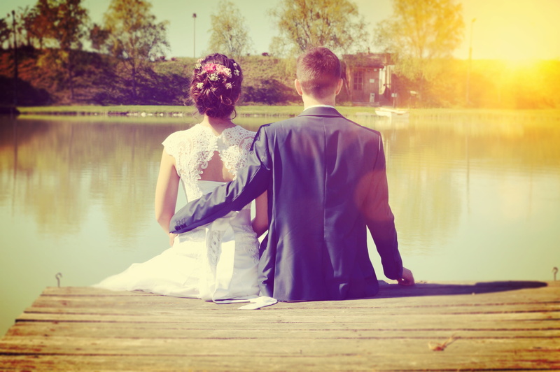 a couple of, positive emotion, adult, married, leisure activity, jewelry, lifestyles, couple - relationship, bride, outdoors, togetherness, 2K, hairstyle