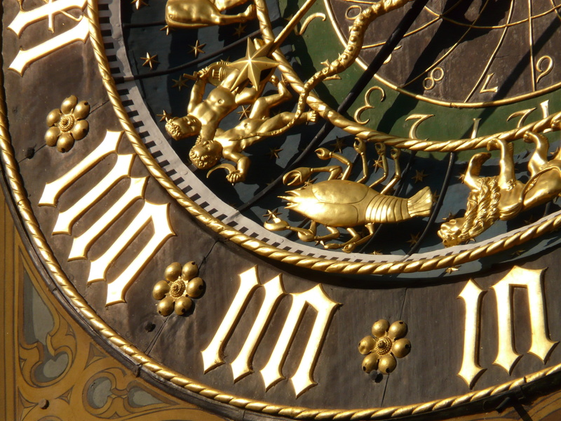 year, zodiac, day, ulm, antique, indoors, metal, gold, built structure, ornate, luxury, decoration, gold Colored, clock, 2K, date, isaak habrecht, month