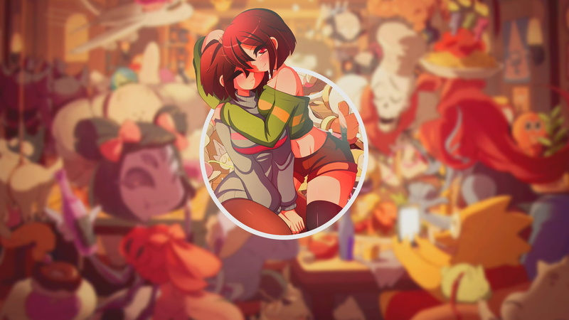 1080P, Frisk, anime girls, anime, Undertale, Chara