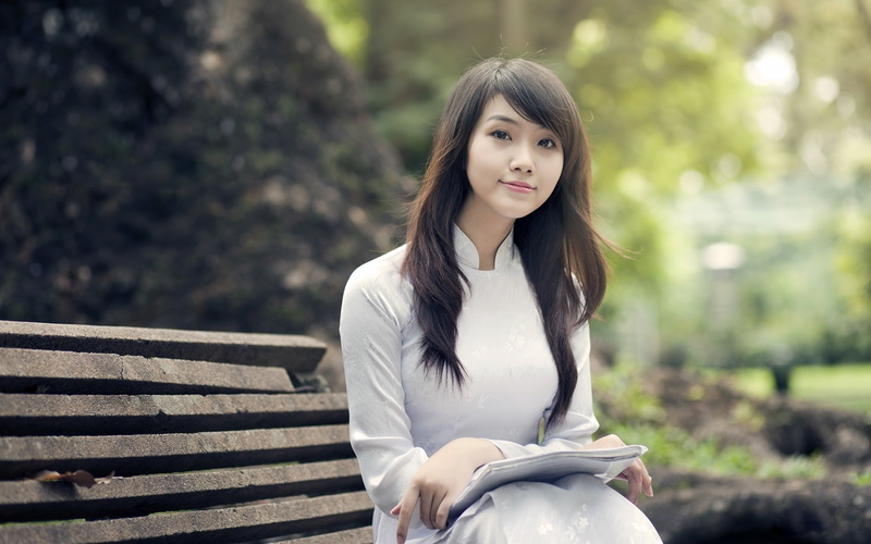 asians, nam, art, fields, women, Viet Nam, girl, x, viet, nature, cure, depth, hd, 1080P, field