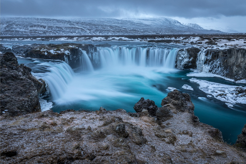 rock - Object, 2K, outdoors, cold temperature, nature, water, environment, Iceland, winter, waterfall, landscape, river, flowing, beauty In Nature, cloud - sky