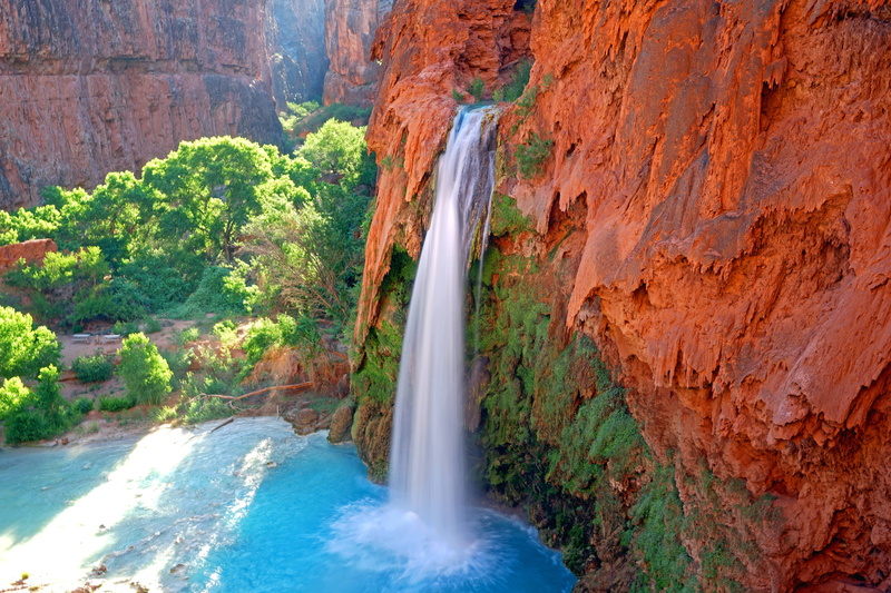 falling water, flowing, travel destinations, nature, non-urban scene, daytime, long exposure, photo, 5K, power in nature, outdoors, water, rock - object