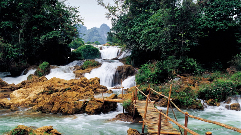 china, province, Asia, detian, guangxi, 2K, waterfall