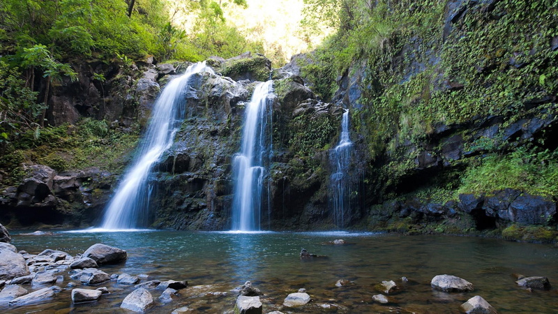 flowing water, non-urban scene, falling water, rock - object, waterfall, scenics - nature, day, long exposure, flowing, motion, chute, solid, 1080P, power in nature
