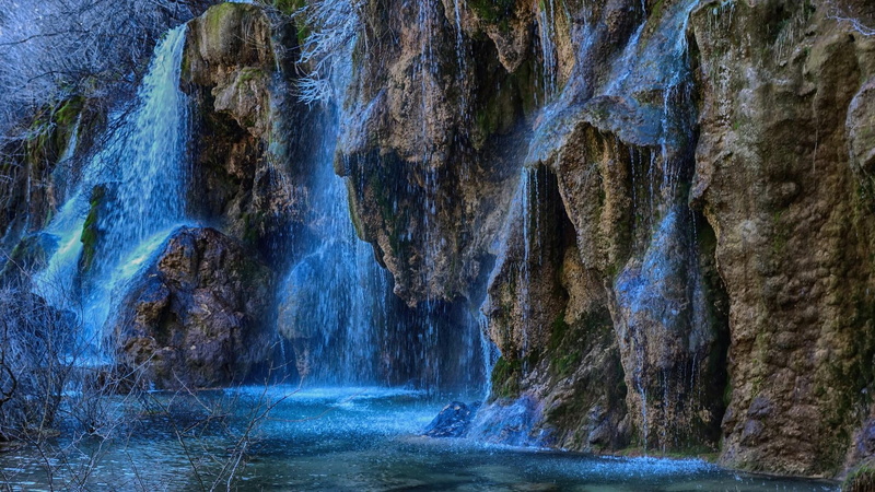 cuervo river, long exposure, waterfall, non-urban scene, flowing water, beauty in nature, europe, power in nature, rock - object, cuenca, motion, spain