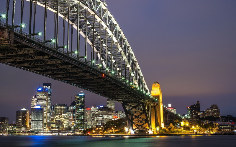 night city, 2K, Sydney, Australia, bridge, Sydney Harbour Bridge, harbour