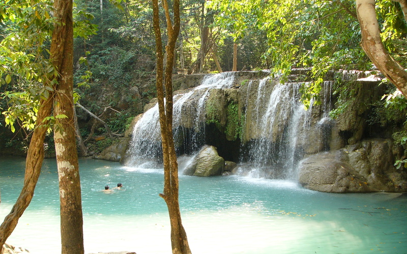 2K, national, kanchanaburi, park, waterfall