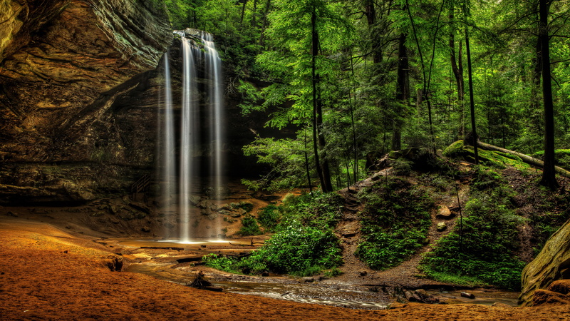 nature, day, 8k  nature waterfall hd, outdoors, 8K, growth, power in nature, flowing water, rainforest, remote, long exposure, scenics - nature, tree