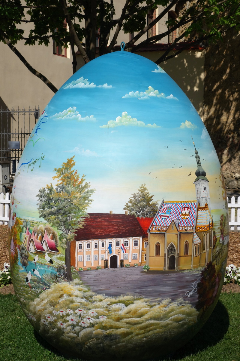easter egg, 5K, croatian naive art, traditional, creativity, building, building exterior, house, flowering plant, plant, celebration, art and craft, nature