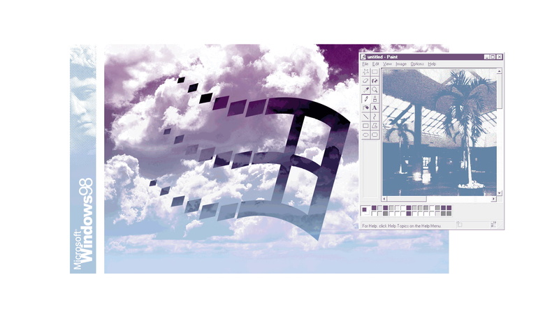 1080P, digital, Microsoft, artwork, vaporwave, floral shoppe, digital art