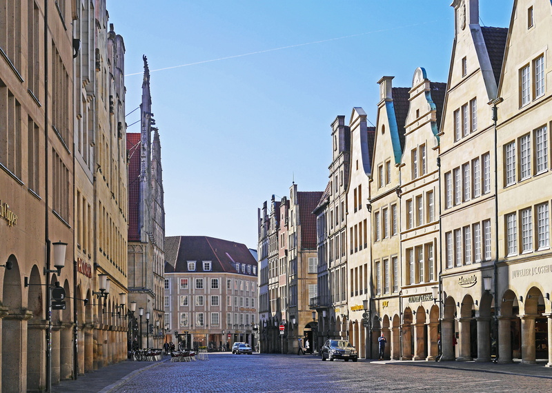 incidental people, street, gabled houses, stadtmitte, direction, architecture, outdoors, sky, against side, building exterior, tourist attraction, building