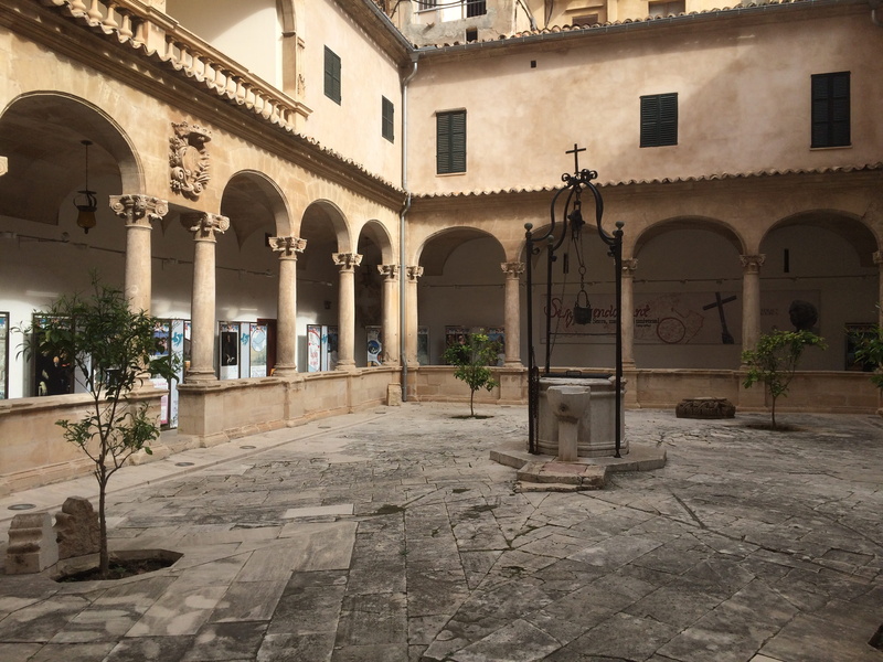built structure, nature, outdoors, window, balearic islands spain, monastery, direction, arch, mallorca, courtyard, building, history, building exterior