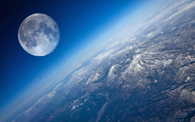 mountain, photography, no people, earth, planet - space, moon surface, satellite view, beauty in nature, scenics - nature, sky, full moon, planet earth