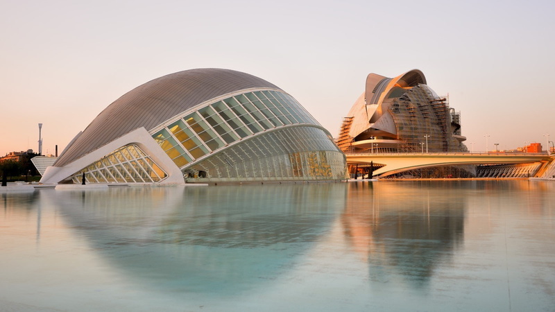 outdoors, building exterior, building, Spain, modern, cityscape, city, travel, 720P, Planetarium, water, travel destinations, tourism, skyscraper, architecture